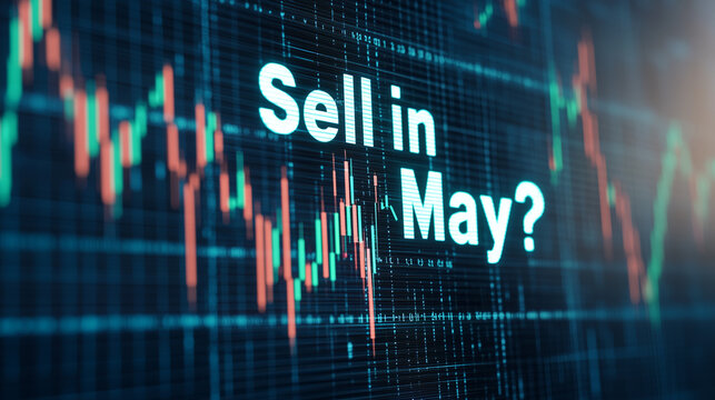 Sell in May? Stock Market Volatility: An intriguing financial concept displayed on a digital stock chart, highlighting the common market phrase, amidst the fluctuating trading data