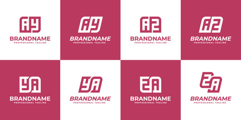 Letters AY YA AZ ZA Monogram Logo, suitable for any initials brand