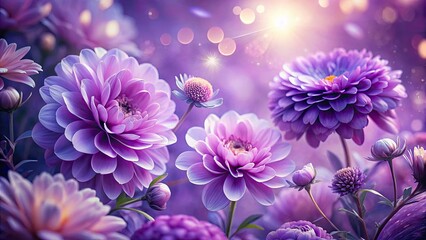 Obraz premium Long Exposure Violet Chic Floral Background Botanical Flowers Photography, Purple Floral Wallpaper, Blooming Flowers, Nature Photography