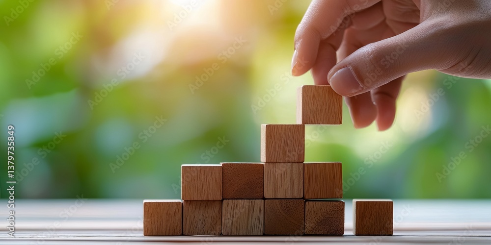Poster a determined hand, gripping a wooden cube, struggles to insert it into a slot, representing the comp