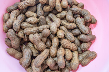 Bag of tasty boiled peanuts ready to eat