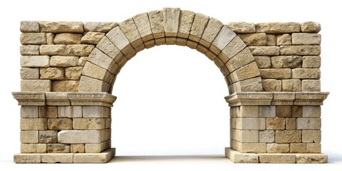 Macro Stone Arch Amphitheater: Ancient Ruins Detail, Close-up Architecture Photography