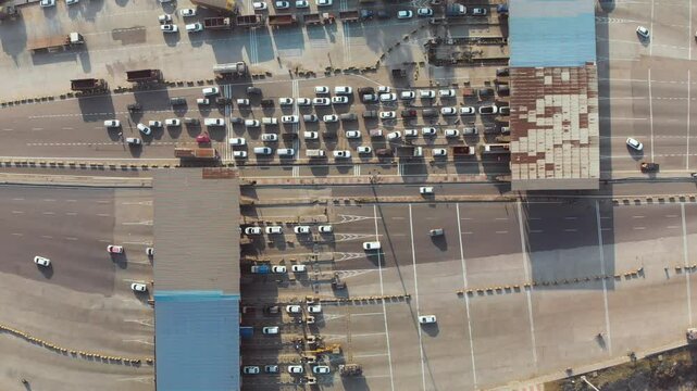 Traffic due to electronic toll collection system Booth.