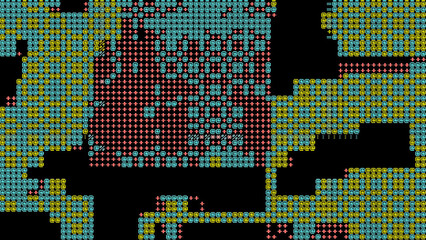 Abstract Pixel Art 8 bit background with colorful ASCII Geometric Patterns