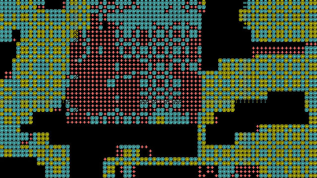 Abstract Pixel Art 8 bit background with colorful ASCII Geometric Patterns