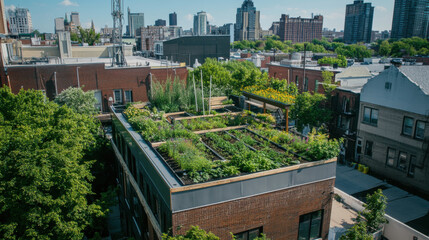 Obraz premium Earth day rooftop garden urban