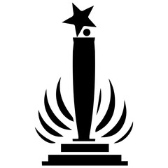 Award icon design symbol trophy light celebration vector decoration