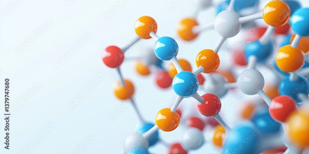 Leinwandbilder a vibrant 3d model, meticulously crafted to showcase the intricate structure of a molecule, stands a