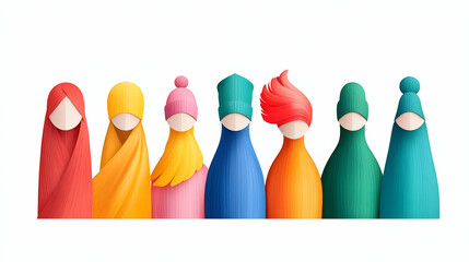 Celebrating Unity and Diversity in Vibrant Contemporary Art Style