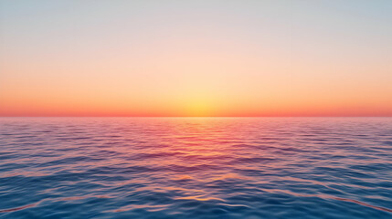 Fototapeta premium Serene Sunset with Red and Orange Hues over Calm Water