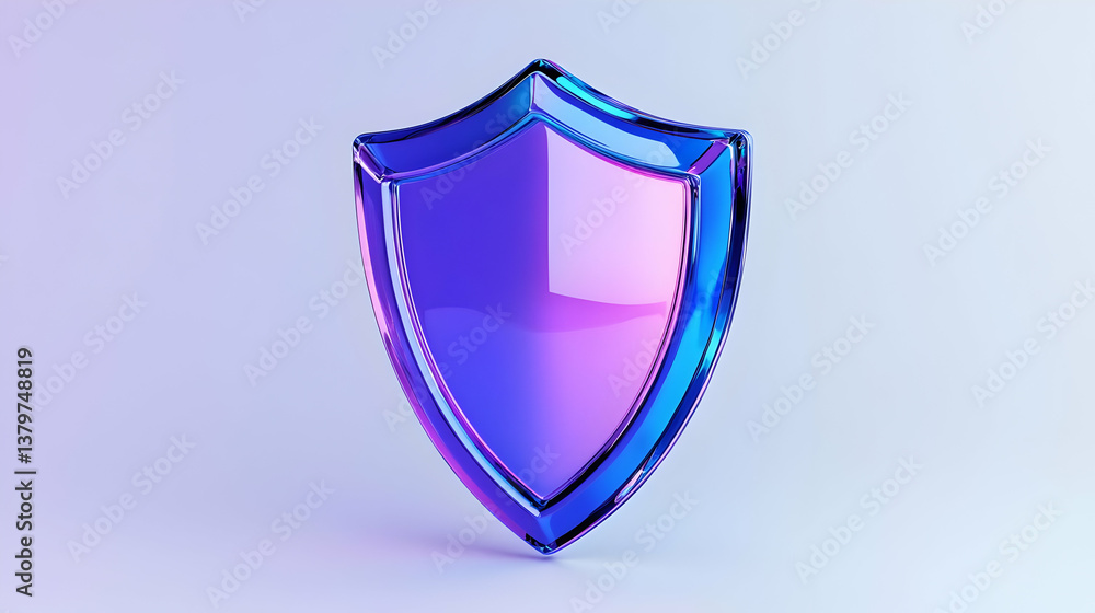 Poster abstract 3d shield design symbolizing protection and security