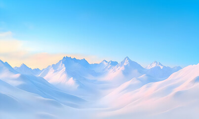 Majestic Snow-Covered Mountain Range From High Vantage Point