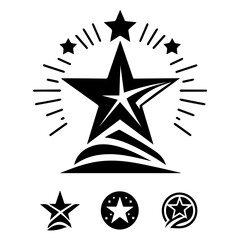 Star design vector symbol illustration decoration gold silver light