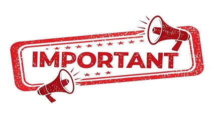 Important announcement attention alert message communication urgent notice information megaphone loudspeaker symbol