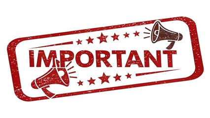 Important announcement attention urgent notify alert message warning caution notice megaphone speaker stars