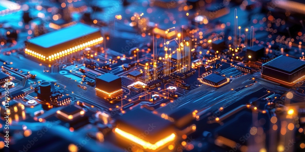 Aufkleber a symphony of technological innovation: microchips, artificial intelligence, automation, and the int