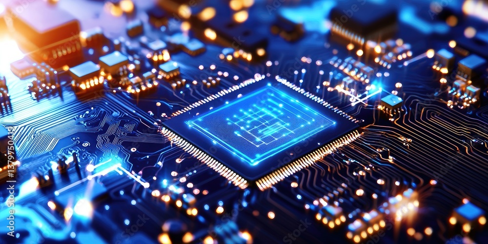 Poster a symphony of technological innovation: microchips, artificial intelligence, automation, and the int