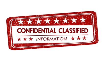 Confidential classified information secret top restricted access data privacy security stars red stamp
