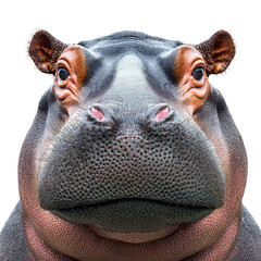 Hippopotamus close-up png large mammal png wild hippo png powerful animal png river giant png African wildlife png transparent background image