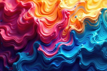 Obraz premium Abstract swirling paint colors forming a vibrant, dynamic pattern , style, shape, vortex