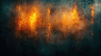 Fiery Embers and Sparks on Dark Textured Wall Background