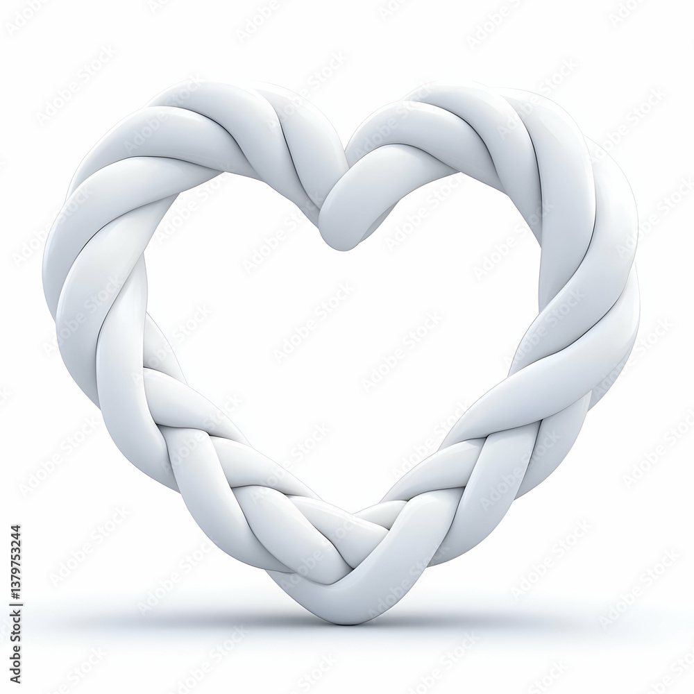 Poster interlocking lines forming a heart shape with artistic design