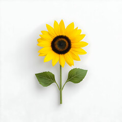 Obraz premium Minimalist Drawing of a Sunflower with Bright Yellow Petals