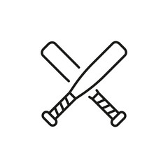 Fototapeta premium Baseball Bat icon. Simplistic representation of America's favorite pastime, featuring a bat alongside a baseball. Perfect for sport apps, team logos, recreational content. Vector illustration
