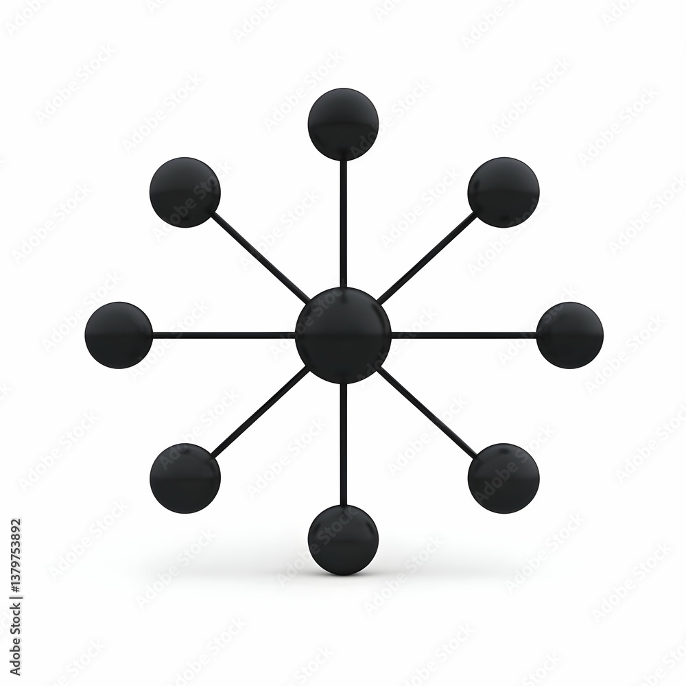 Poster abstract connection of shapes with interlinked elements in design