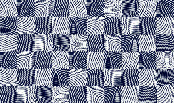 Crafted hand drawn brush line abstract check pattern, Japanese wood carving, sculpting textured surface background, simple squares graphic for textile, carpet, wrapping paper