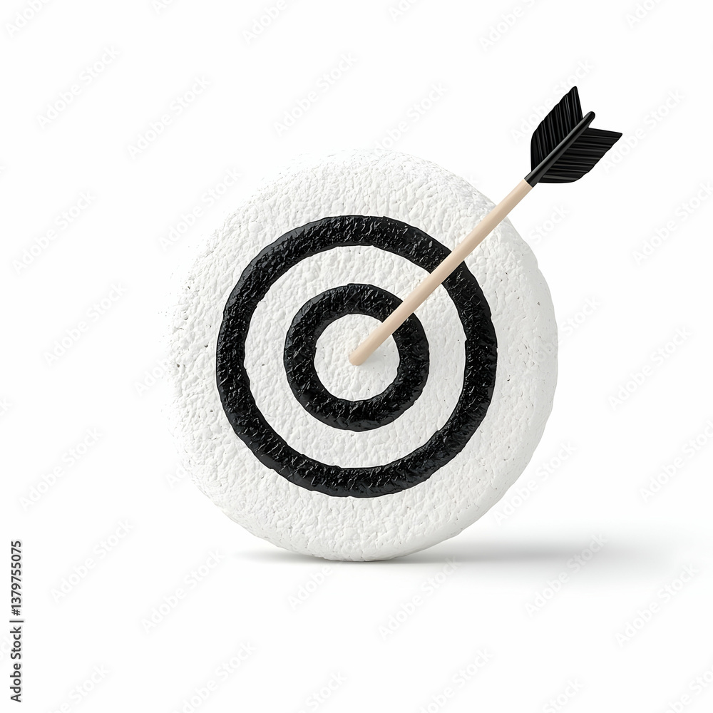 Aufkleber simple visual of a bullseye with an arrow in a clean design
