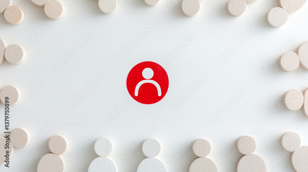 Poster focus on the core: a symbolic representation of focus, leadership, and a centralized figure surround