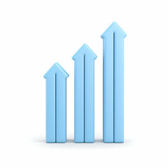 Stylized Graphic of Positive Growth with Three Rising Arrows