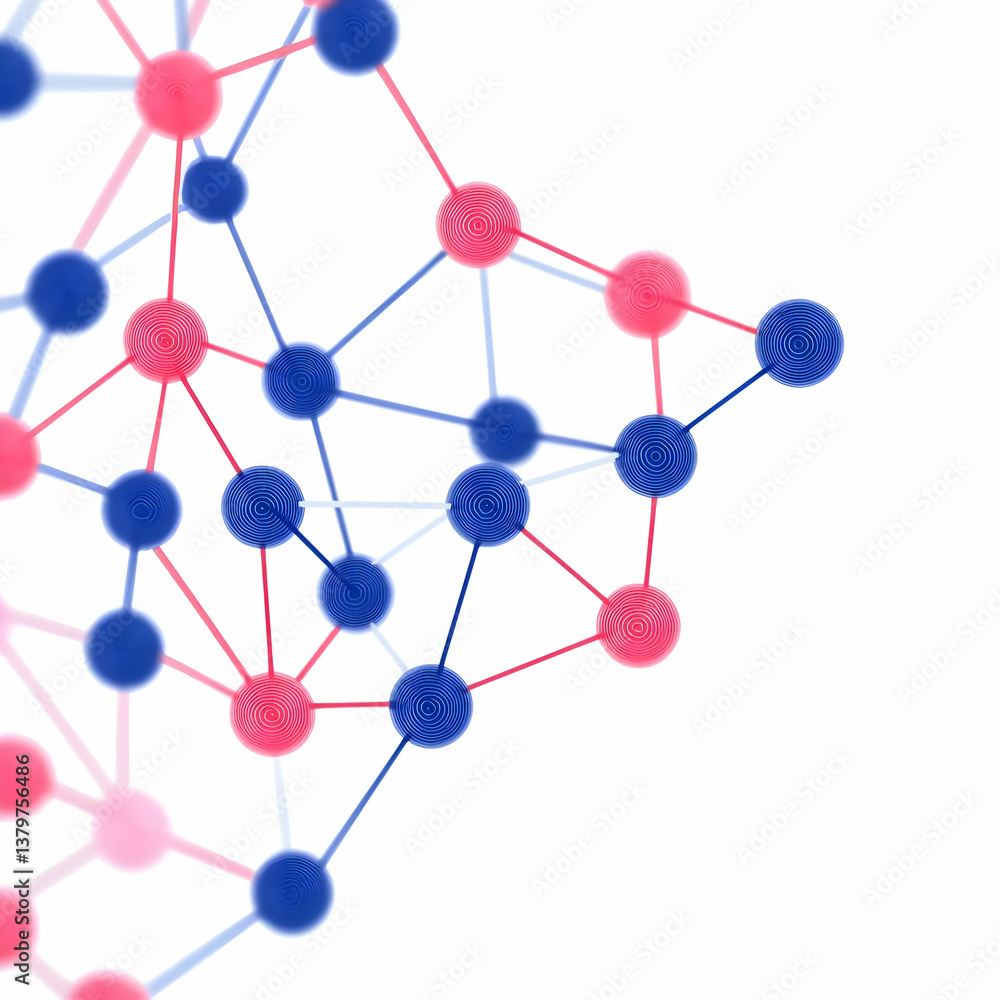 Poster visual representation of data points connecting to each other