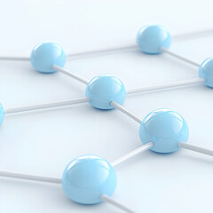 Fototapeta premium Connecting Visual Data Points in a Modern Light Blue Design
