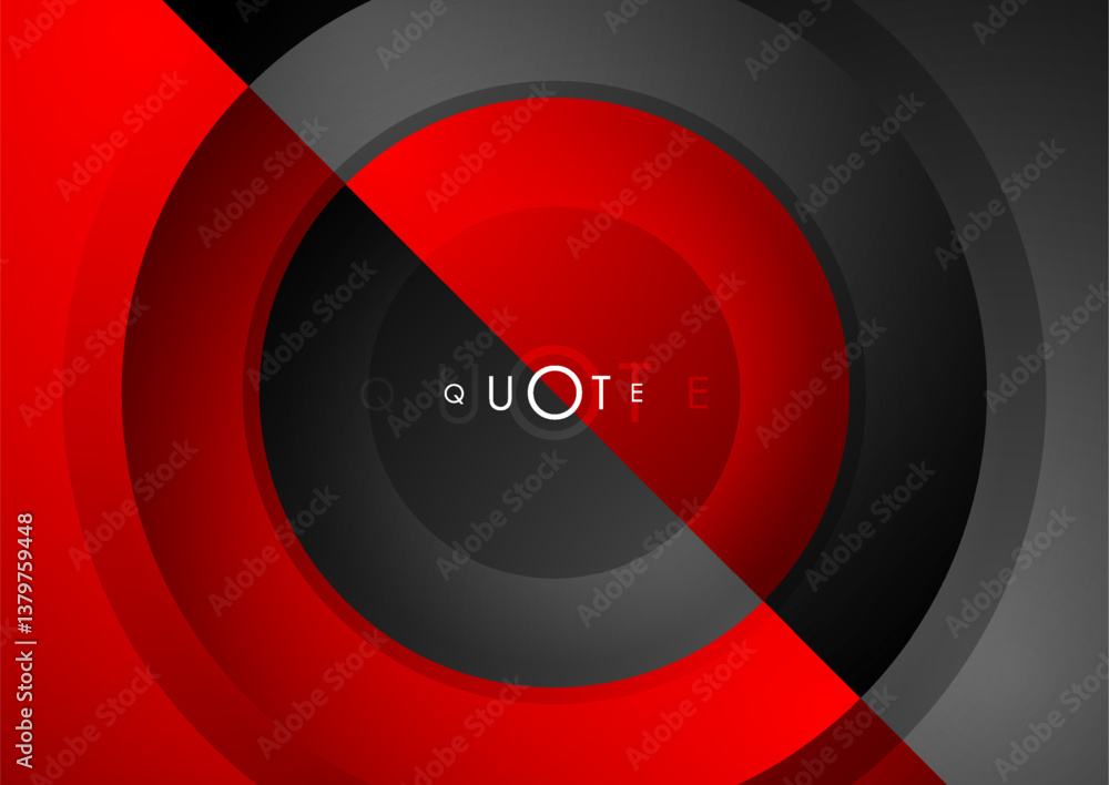 Aufkleber high contrast tech background with abstract black and red circles. glossy geometric vector design