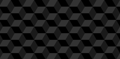 Obraz premium Minimal cubes geometric tile and mosaic wall grid retro digital hexagon technology wallpaper background. black block cube structure backdrop square triangle texture vintage design. 