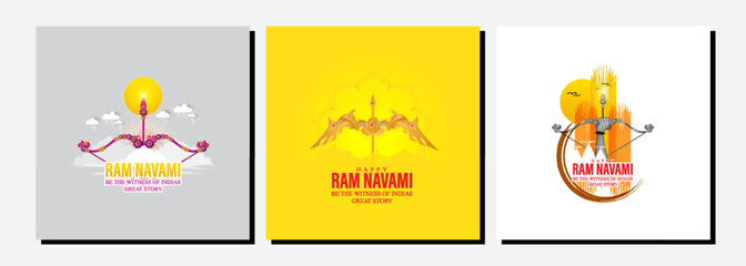 illustration of Ram Navami. vector set