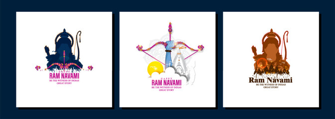 illustration of Ram Navami. vector set