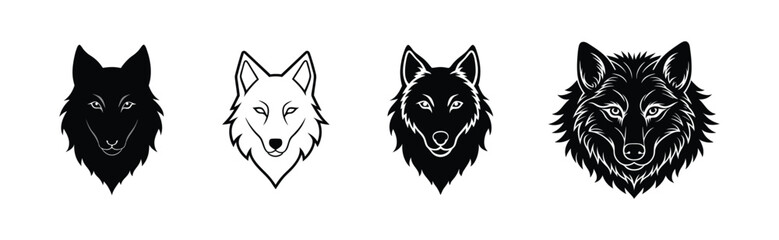 Fototapeta premium wolf head silhouette vector.