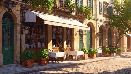 Traditional cafe shop on the street