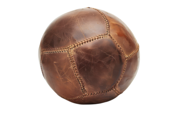 Vintage Leather Football Isolated On Transparent Background