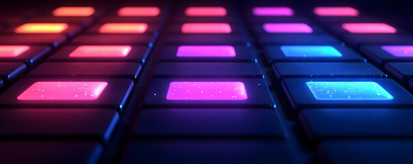 Neon Grid 3D Illustration