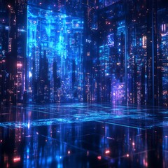 Fototapeta premium Neon Metropolis: A Glimpse into the Electric Heart of a Cyberpunk Cityscape