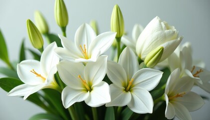 Obraz premium A beautiful arrangement of white flowers adorned with a delicate crown, ornate, flowers