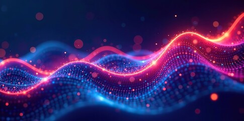 Abstract digital technology wave design with vibrant colors and dynamic movement,  background,  energy