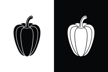 Fresh Paprika Vegetable Icon. High-Quality Silhouette for Branding