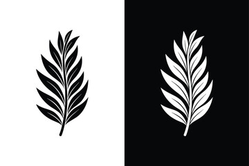 Obraz premium Minimalist Rosemary Branch Silhouette. Perfect for Branding & Illustration