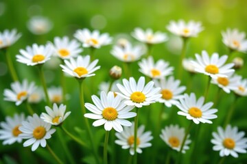 Fototapeta premium Beautiful patch of fresh daisy flowers in a natural setting, fresh, blooming