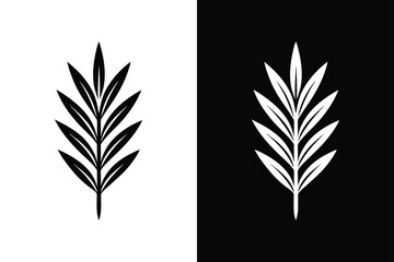 Fototapeta premium Tarragon Herb Icon. Stunning Silhouette Vector for Spice & Culinary Designs